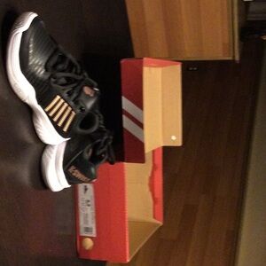 K Swiss Pickleball Court Black and White with Rose Gold athletic Shoes